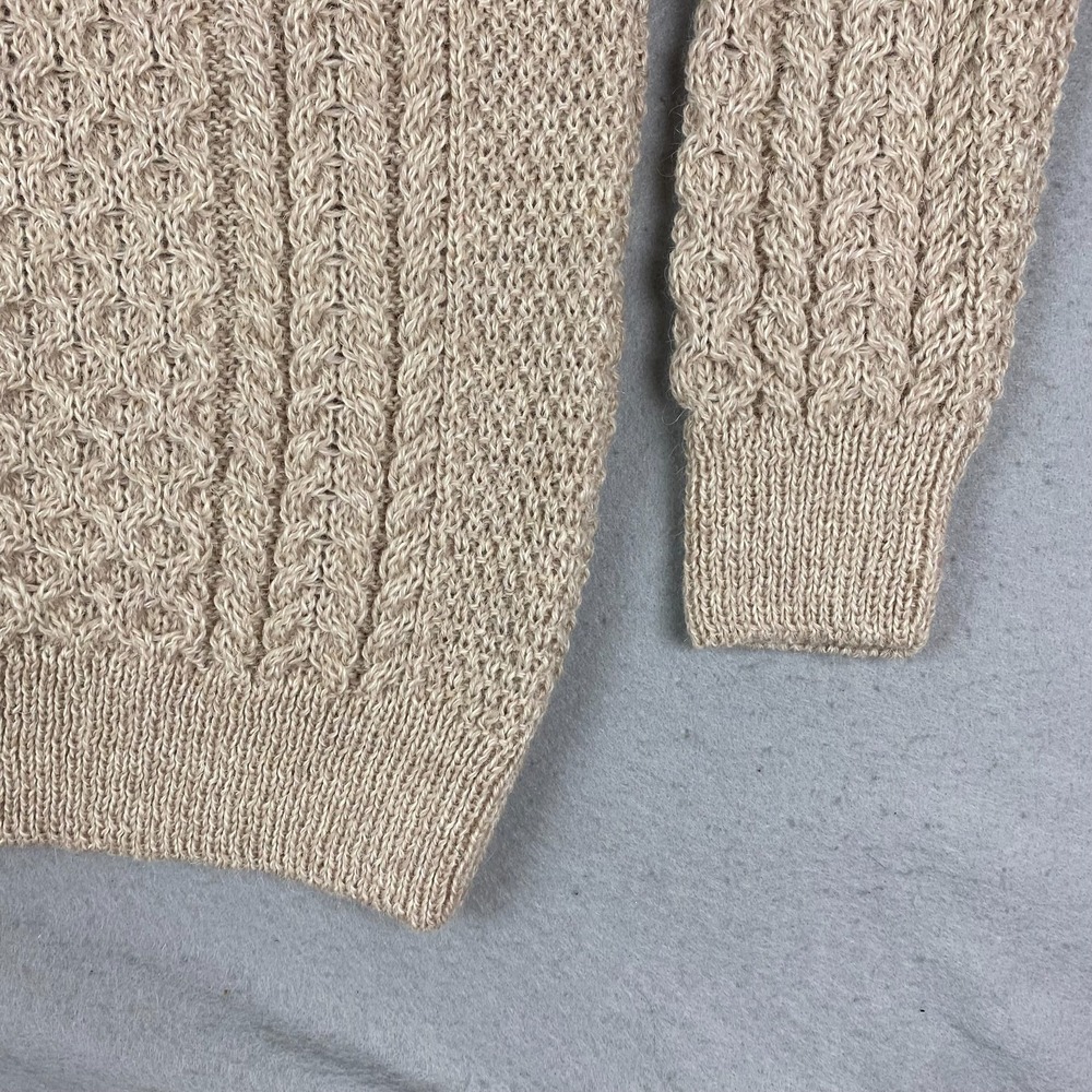 Aran Irish Womens Merino Wool Sweater XL Cable Traditional Fisherman Pullover - Picture 6 of 13